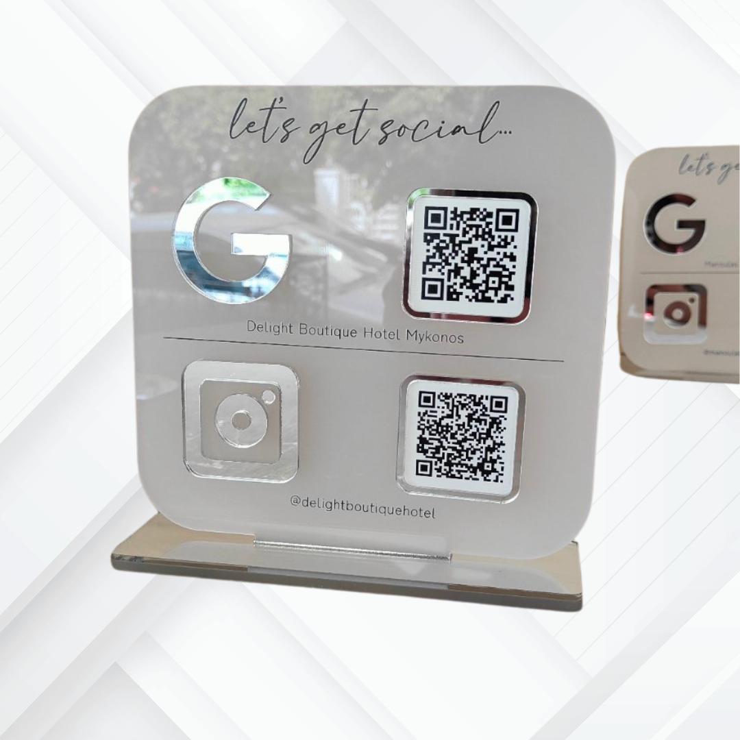 Premium NFC Stand Διπλό QR/NFC